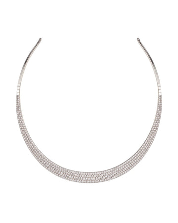 Graduated Pave Silver Collar