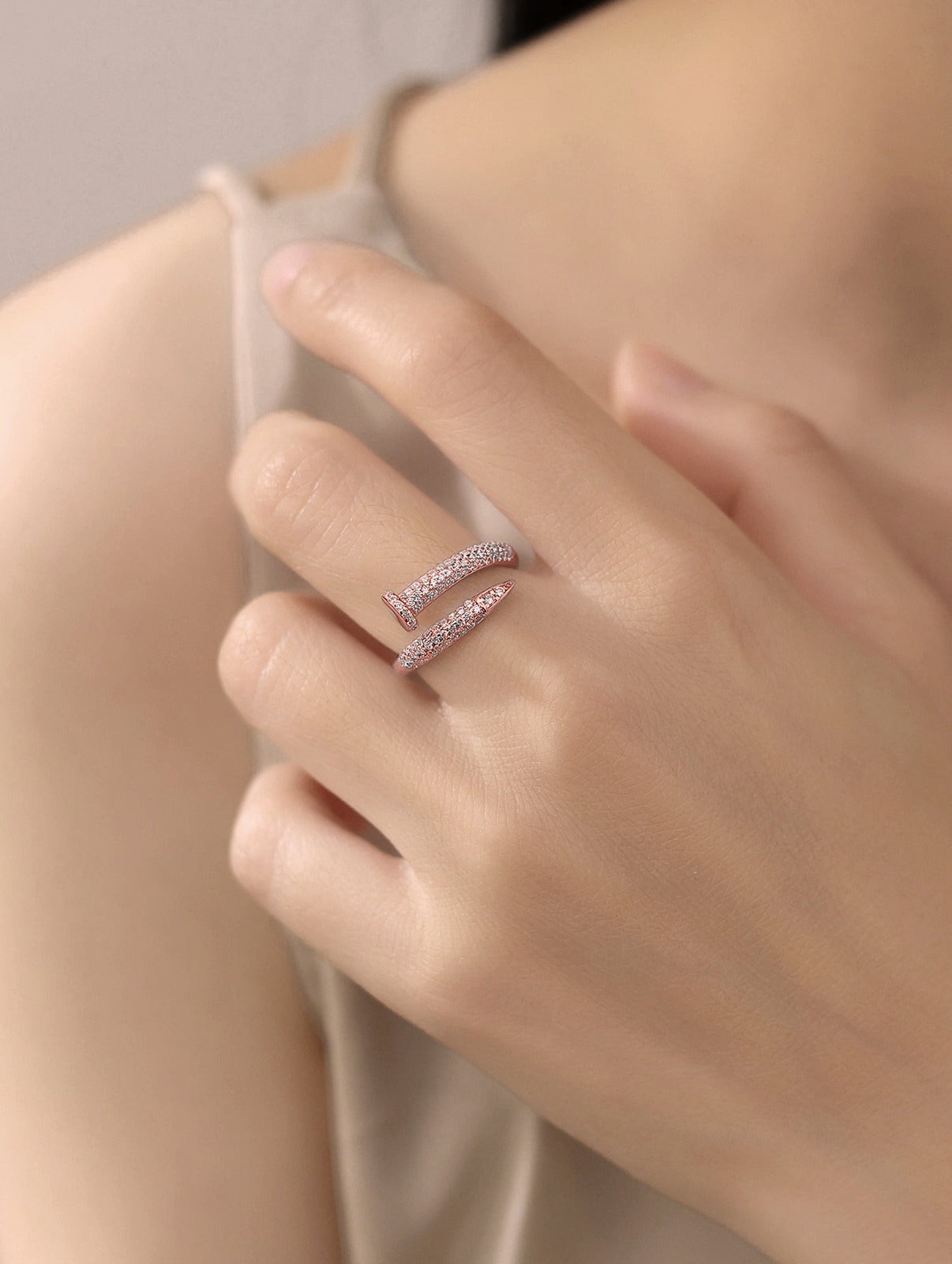 Open-Center Zircon Silver Ring