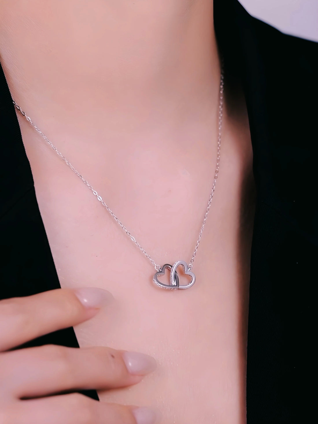 Dual Heart Sterling Silver Chain