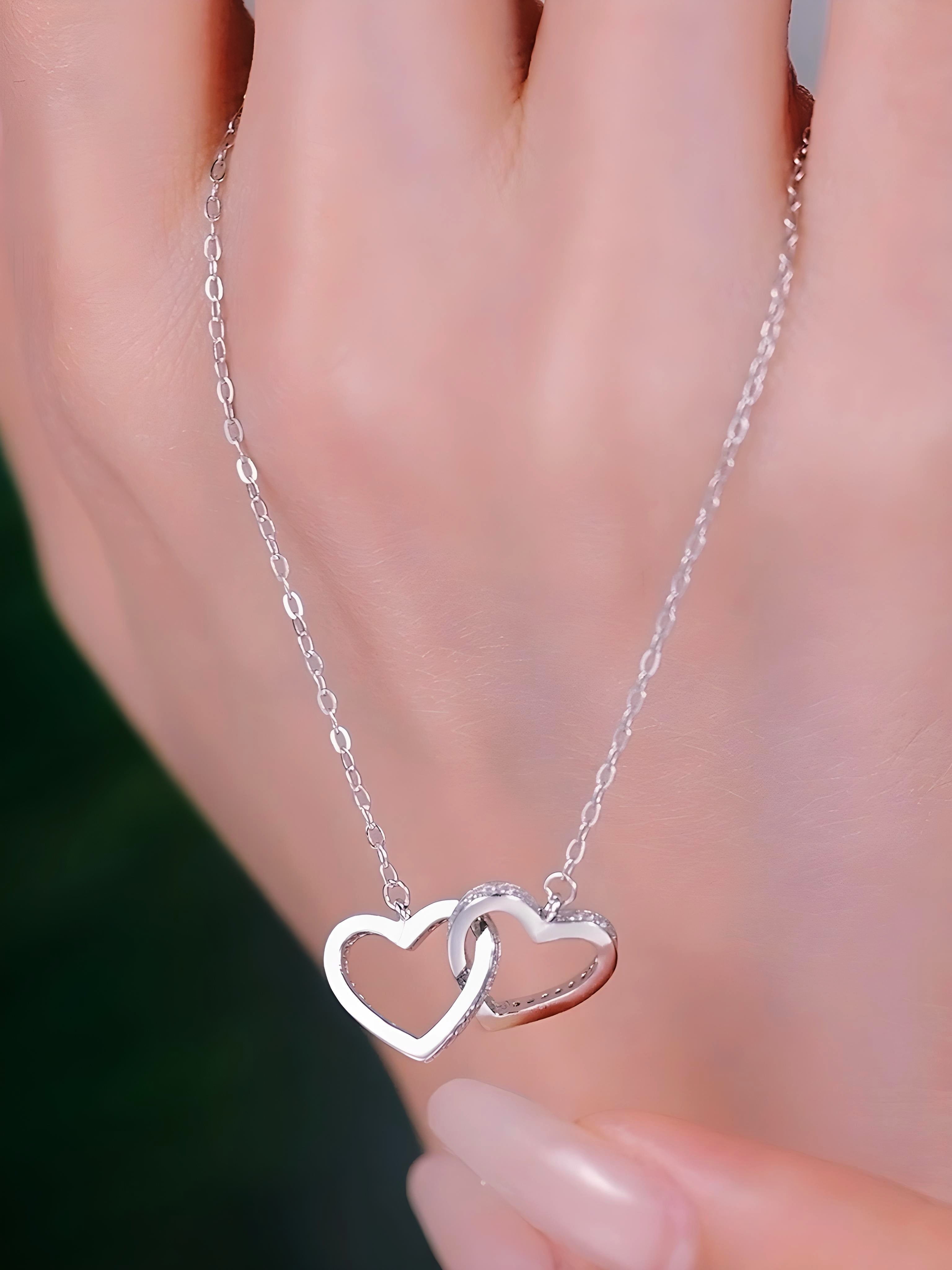 Dual Heart Sterling Silver Chain