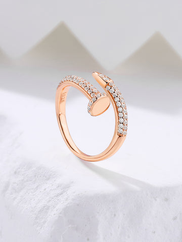 Open-Center Zircon Silver Ring