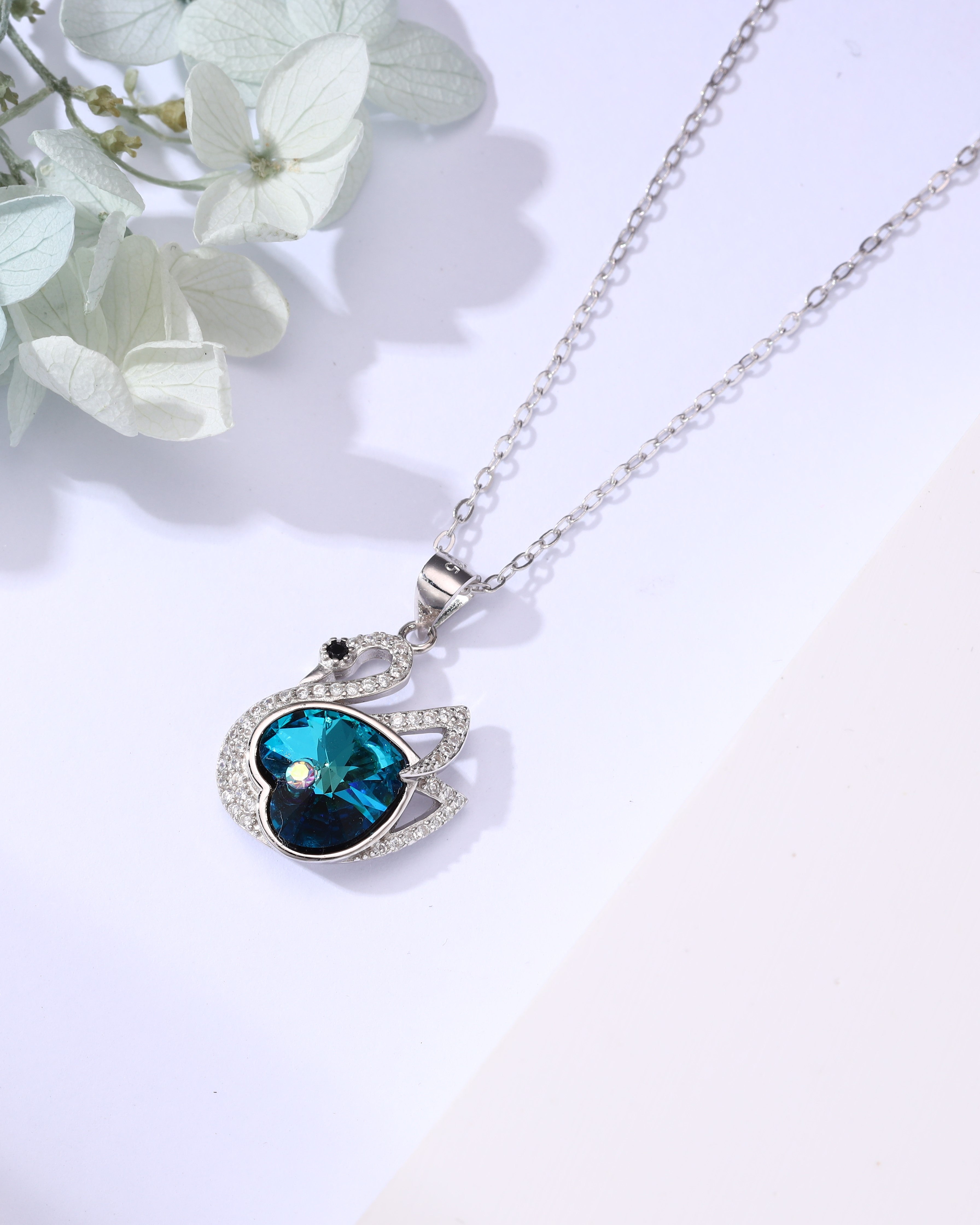 Sterling Silver Swan Charm Chain
