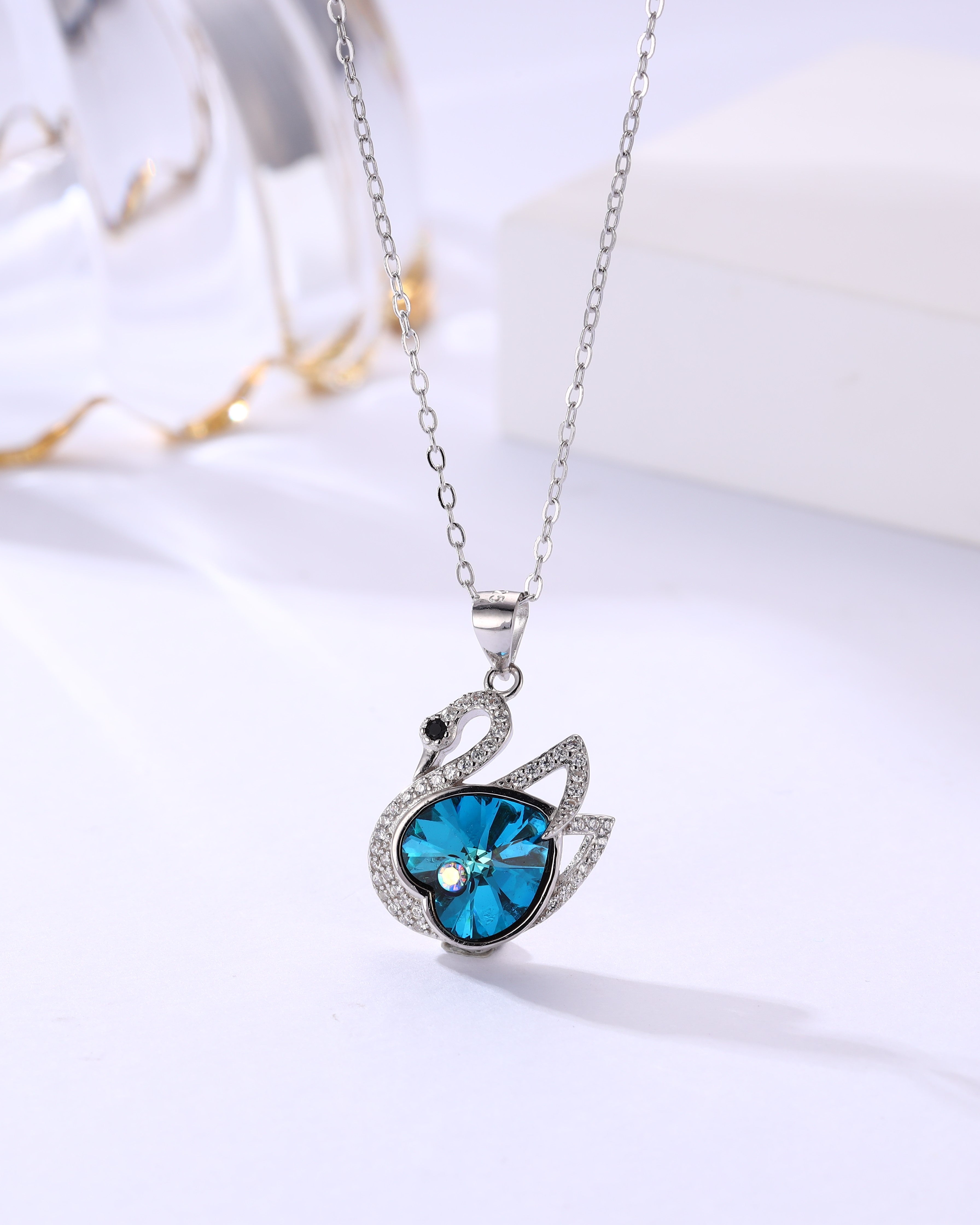 Sterling Silver Swan Charm Chain
