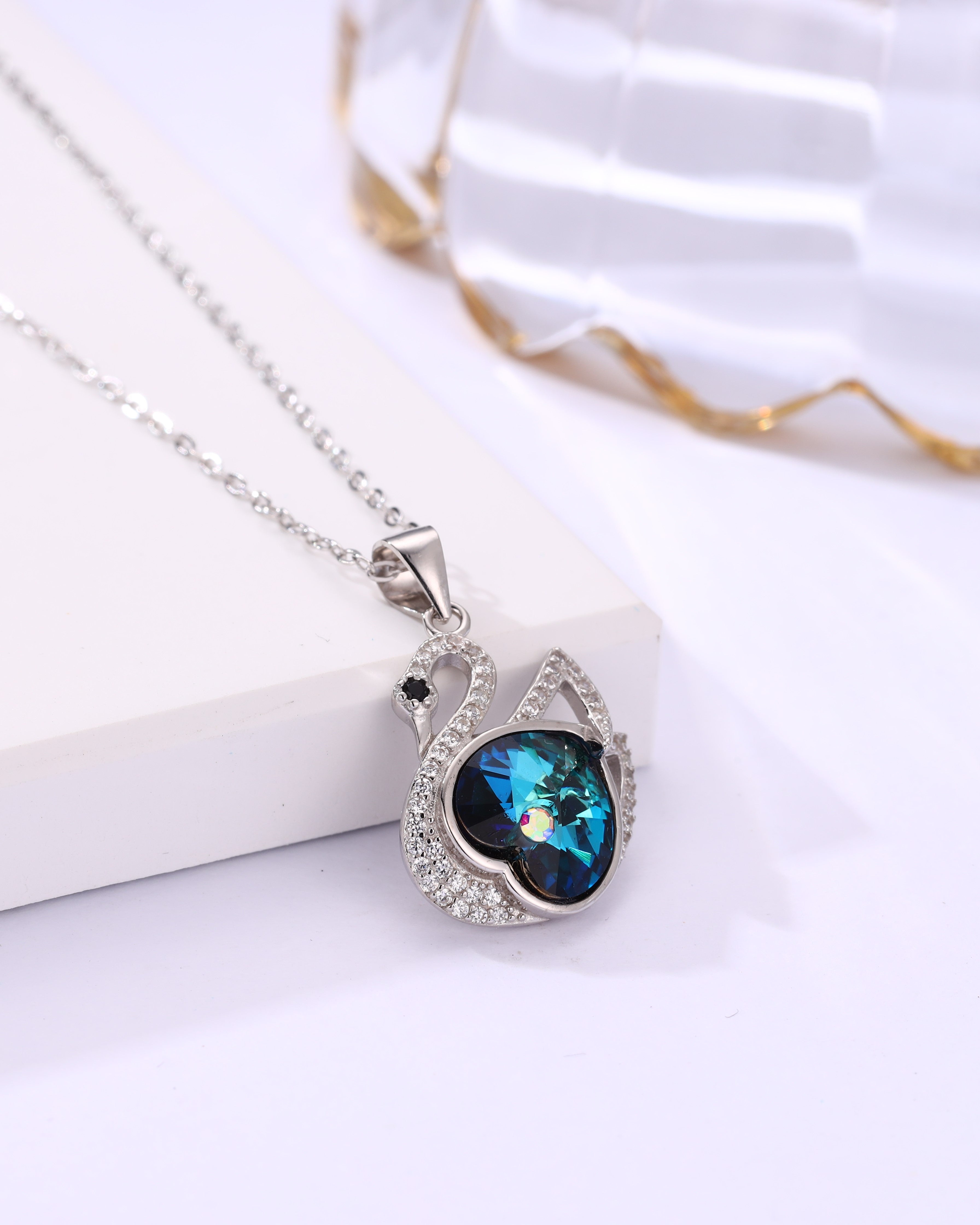 Sterling Silver Swan Charm Chain