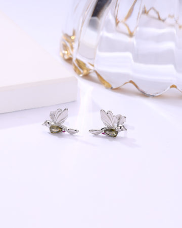 Silver Bird Stud Earrings