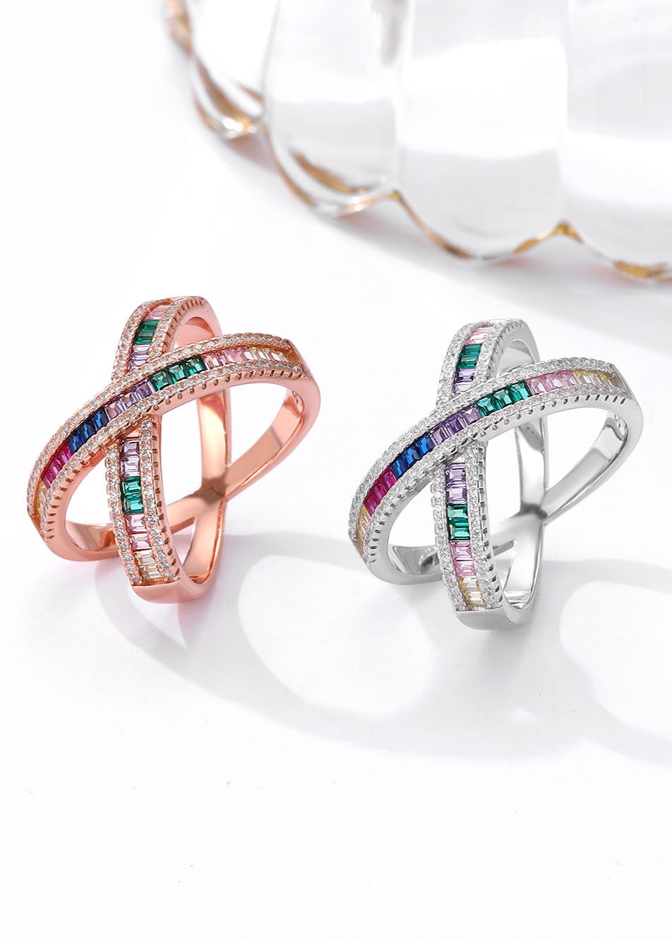 Glowing Prism Modern Silver Ring