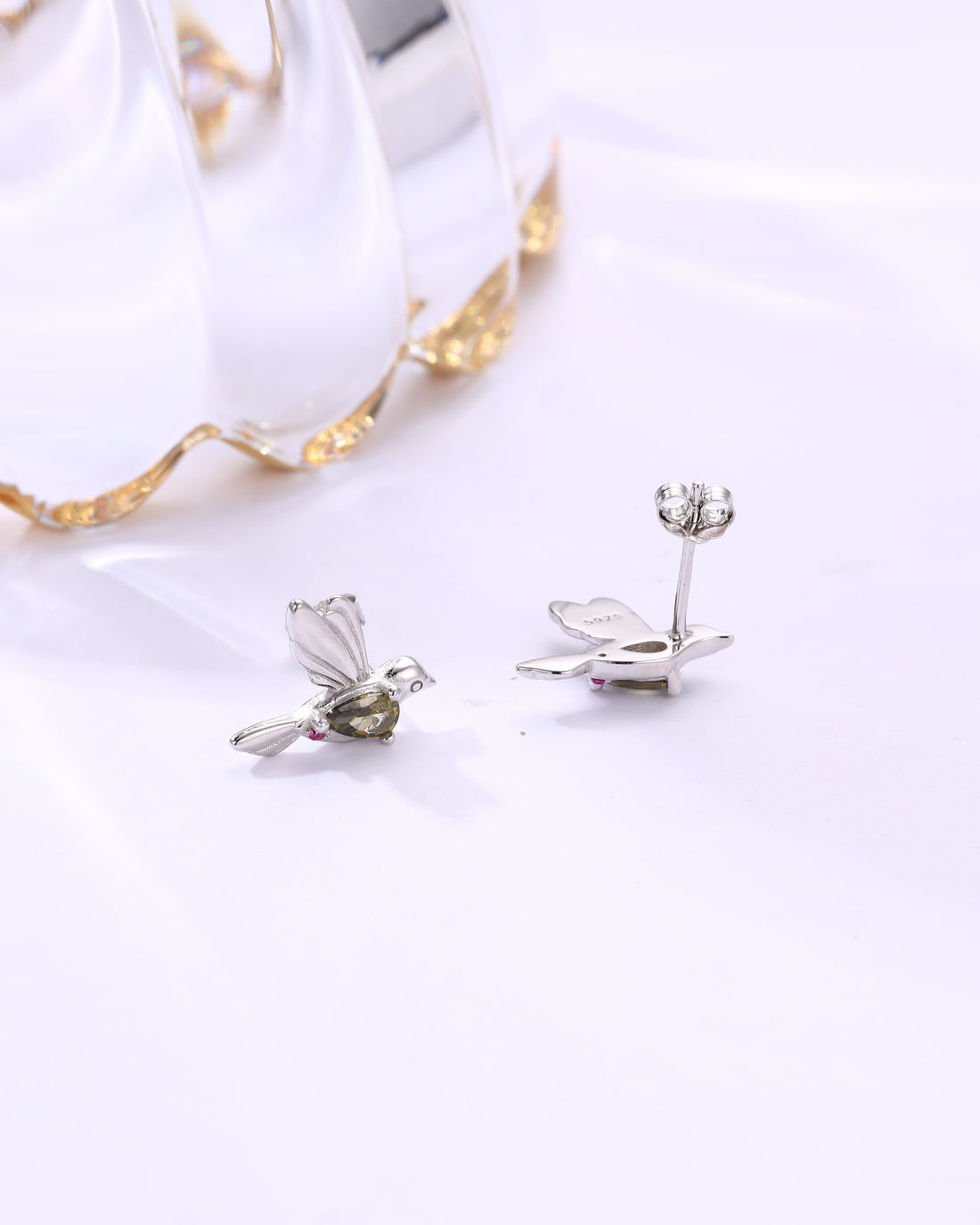 Silver Bird Stud Earrings