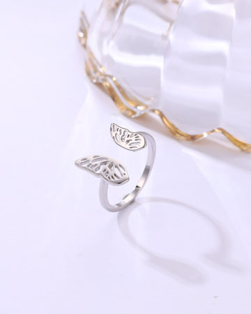 Silver Butterfly Embrace Ring