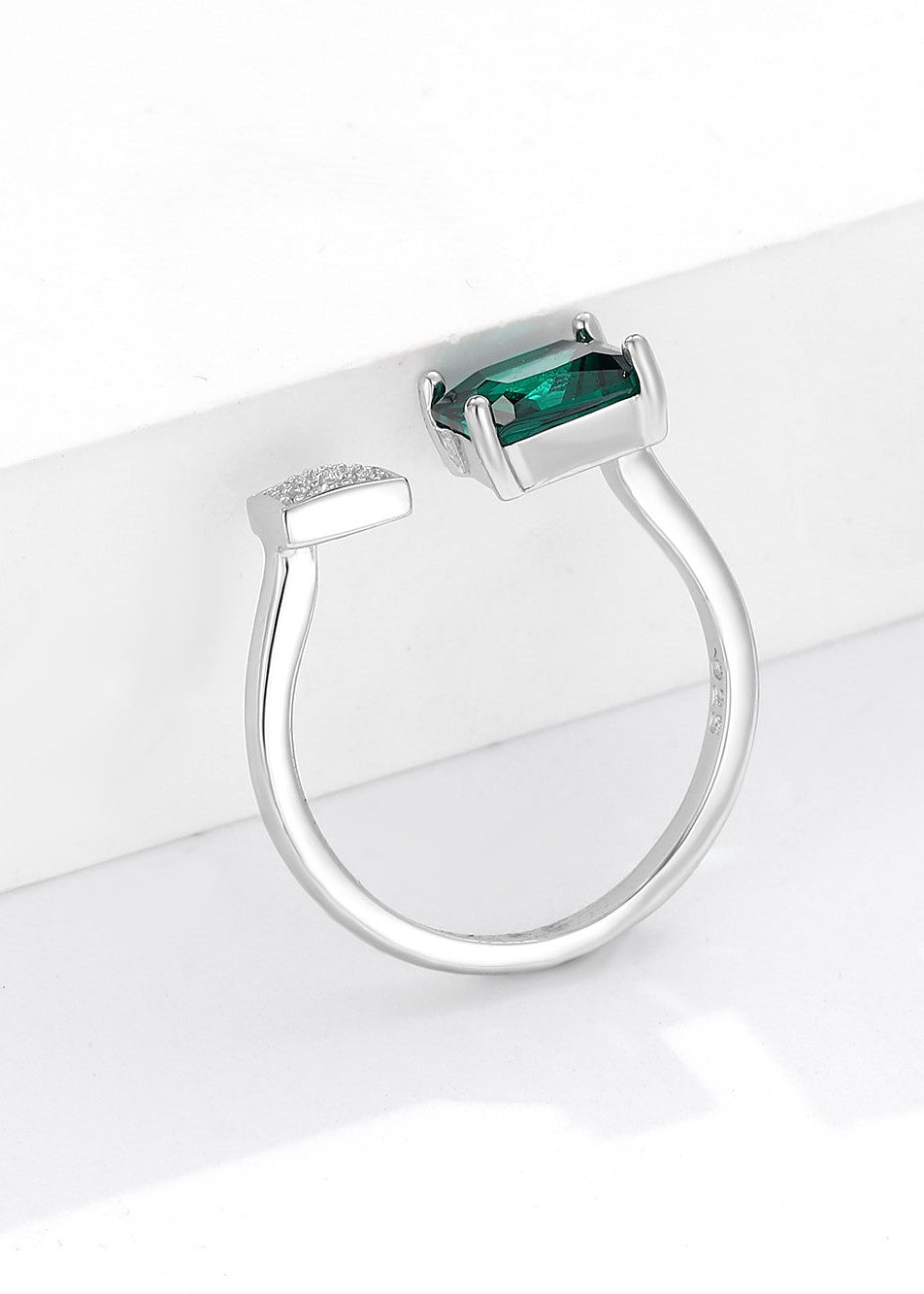 Vivid Square Silver Adjustable Ring