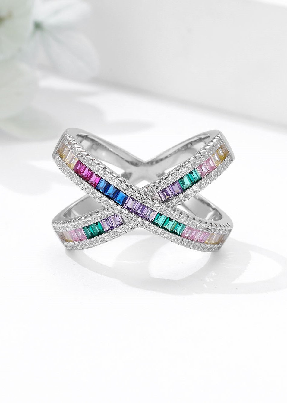 Glowing Prism Modern Silver Ring