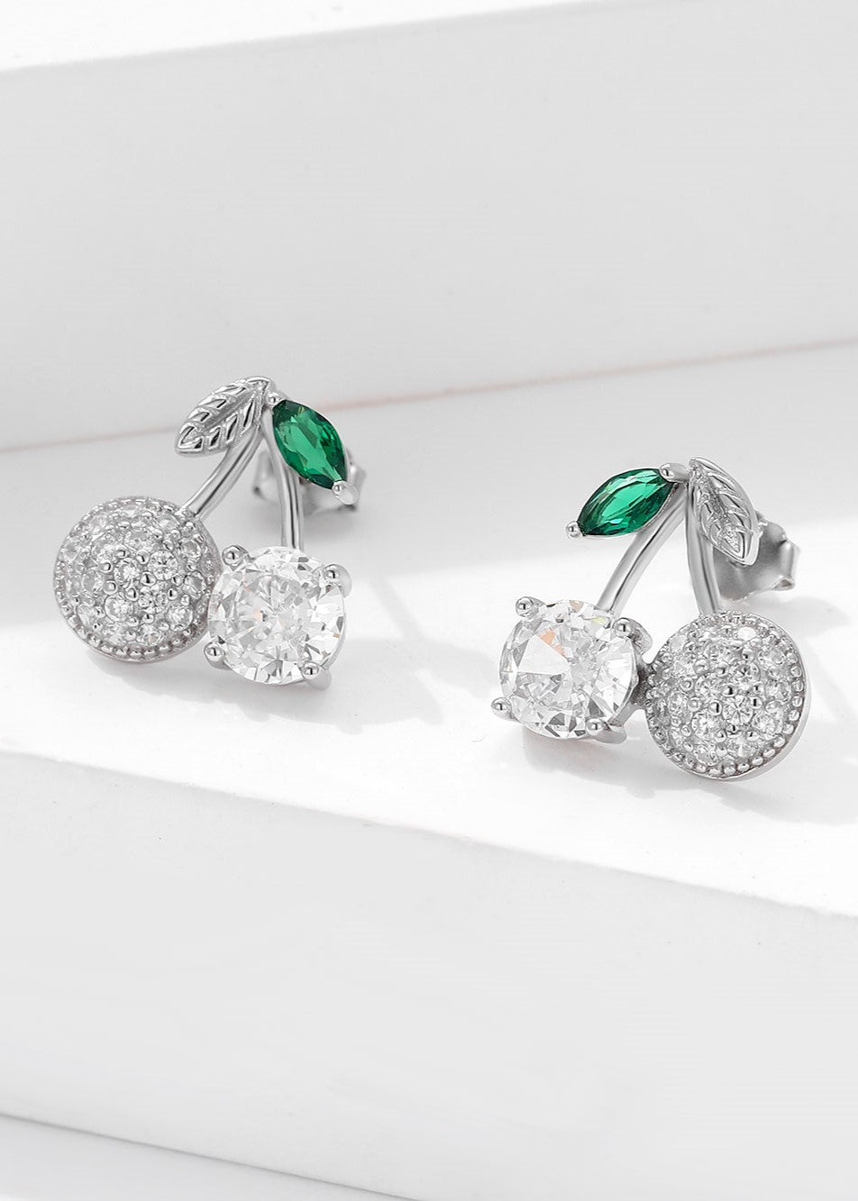 Radiant Dots Silver Swarovski Studs