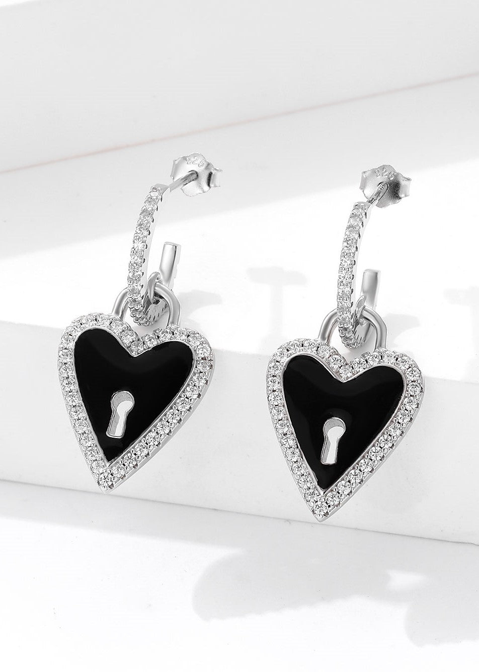 Unlock My Heart Enamel Earrings