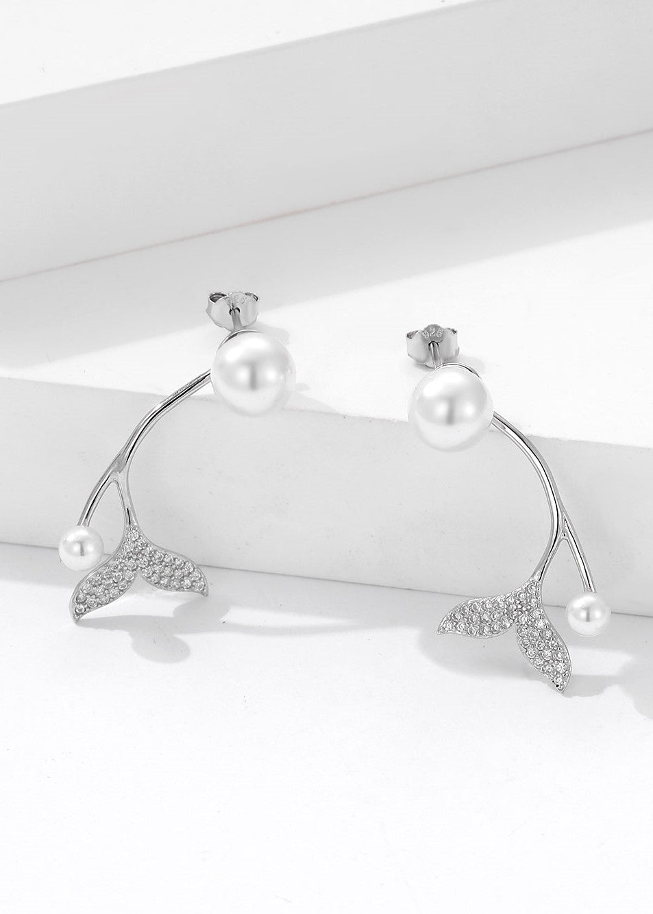 Pearl Cascade Zircon & Pearl Drop Earrings