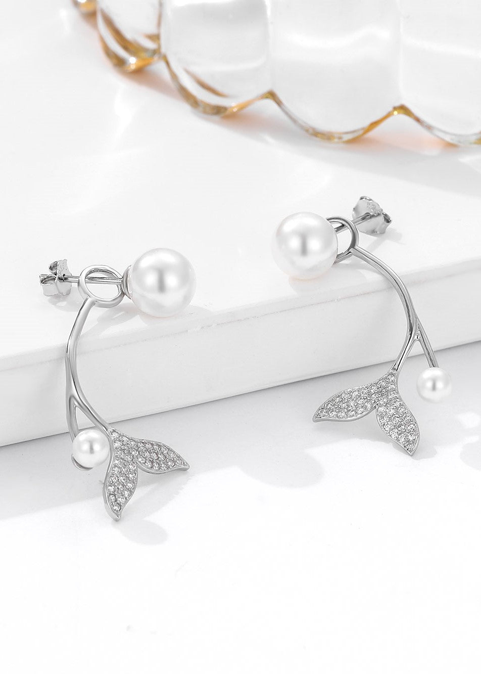 Pearl Cascade Zircon & Pearl Drop Earrings