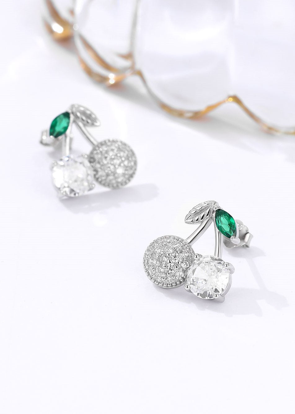 Radiant Dots Silver Swarovski Studs
