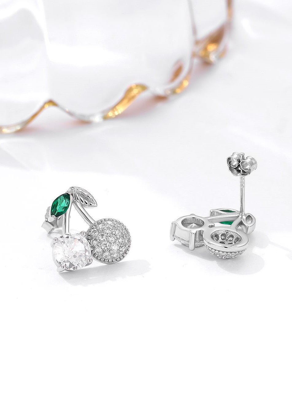 Radiant Dots Silver Swarovski Studs