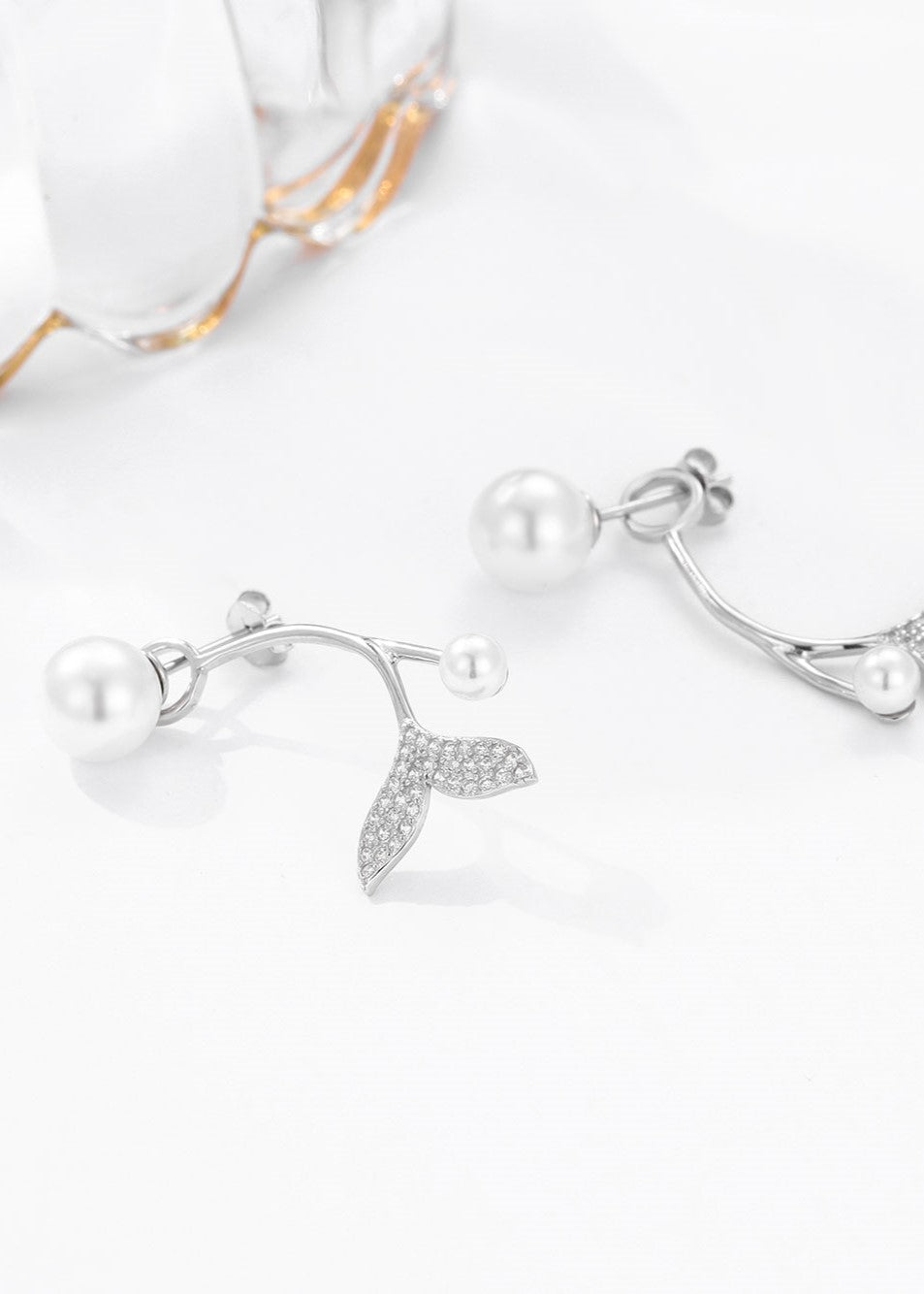 Pearl Cascade Zircon & Pearl Drop Earrings