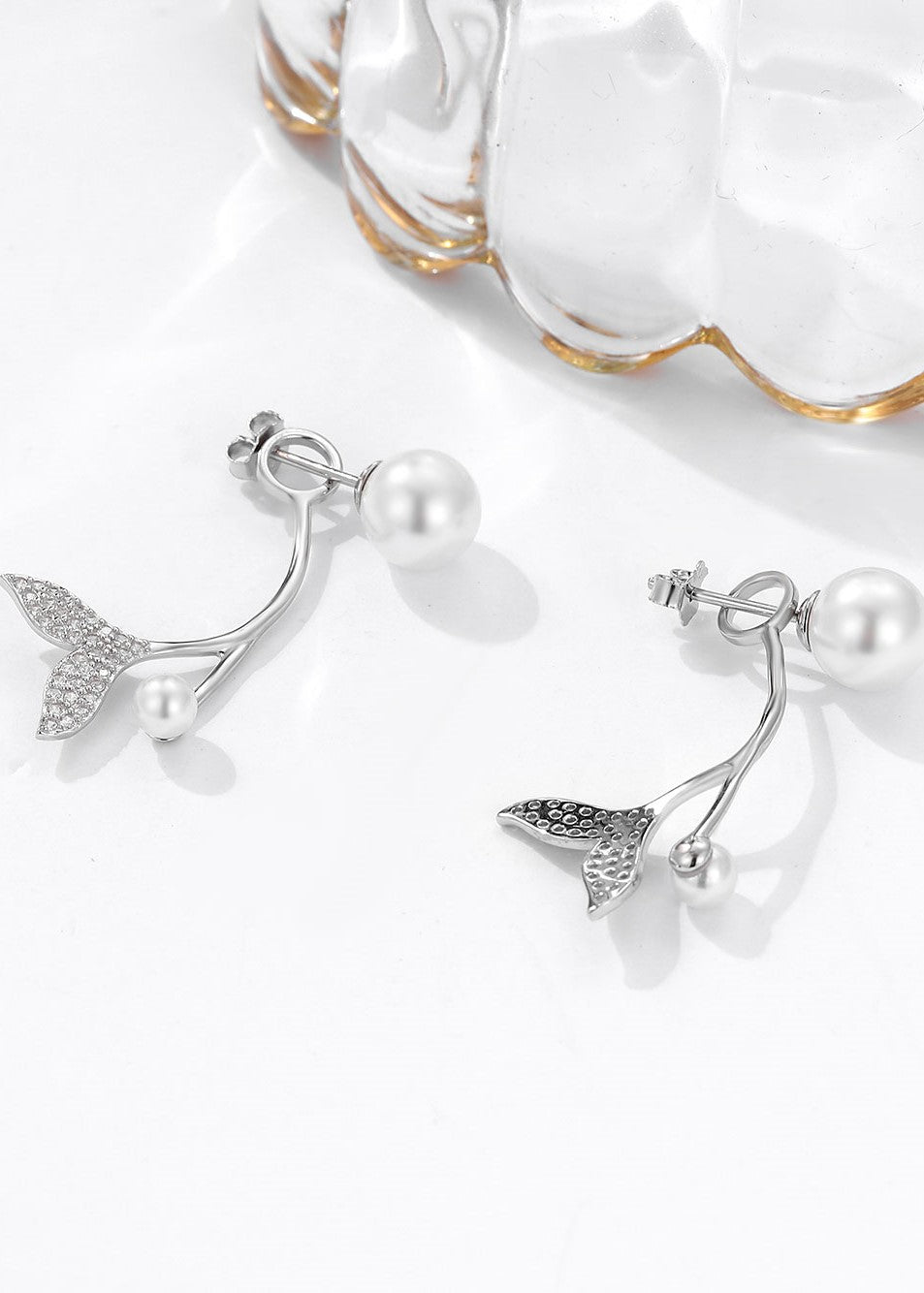 Pearl Cascade Zircon & Pearl Drop Earrings