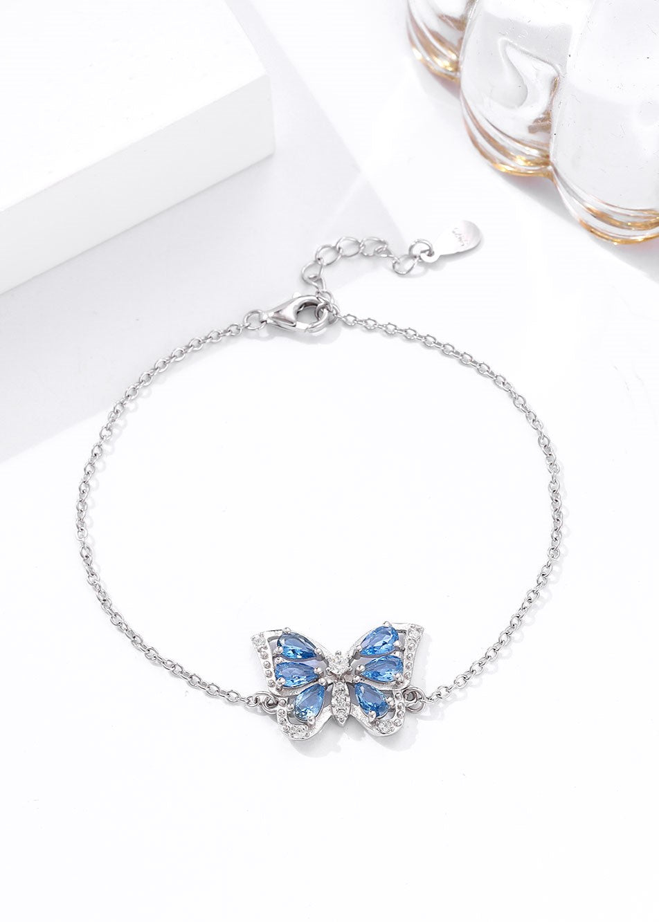 Blue Swarovski Butterfly Bracelet – Kinnisoni Diamond and