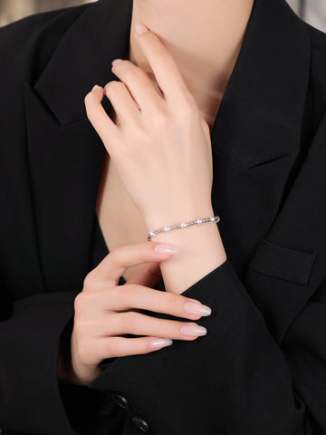 Adjustable Sterling Silver Pearl Bracelet