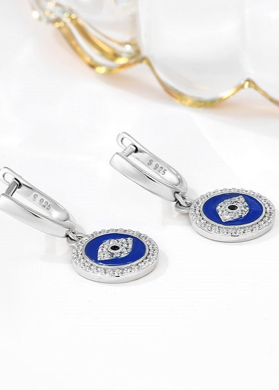Silver Evil Eye Earrings