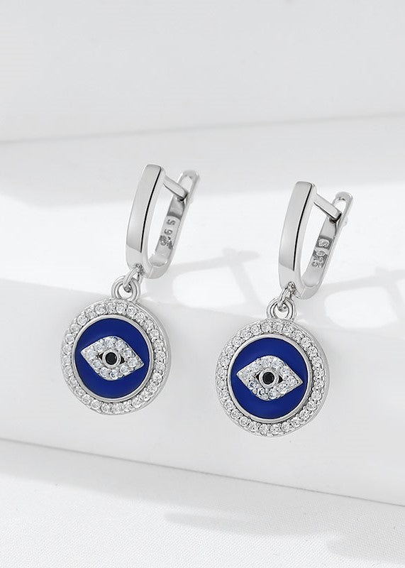 Silver Evil Eye Earrings