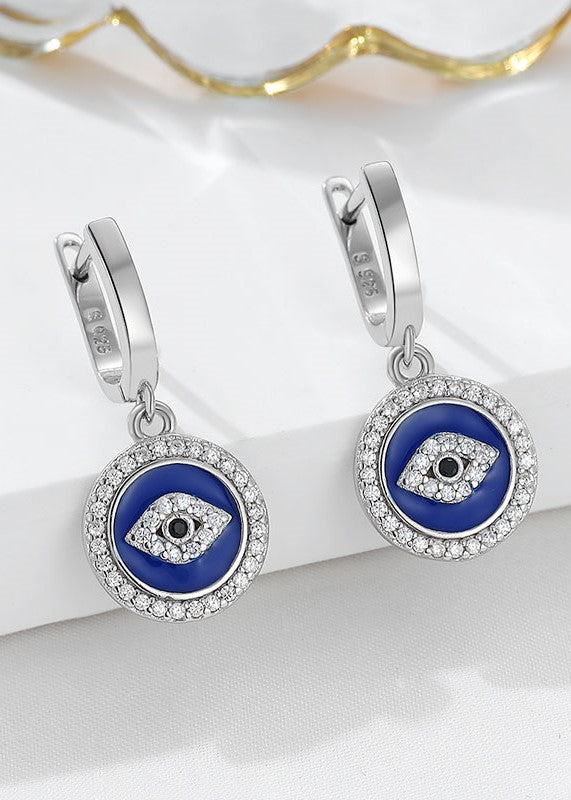 Silver Evil Eye Earrings