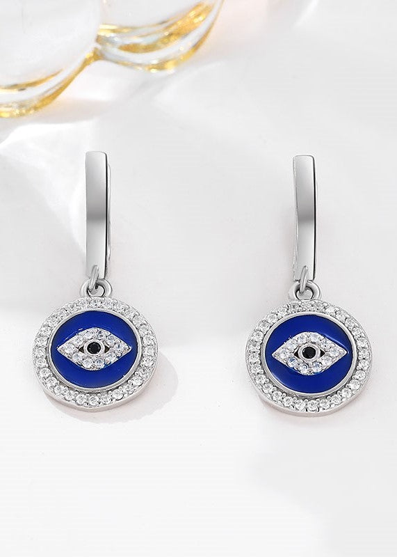 Silver Evil Eye Earrings