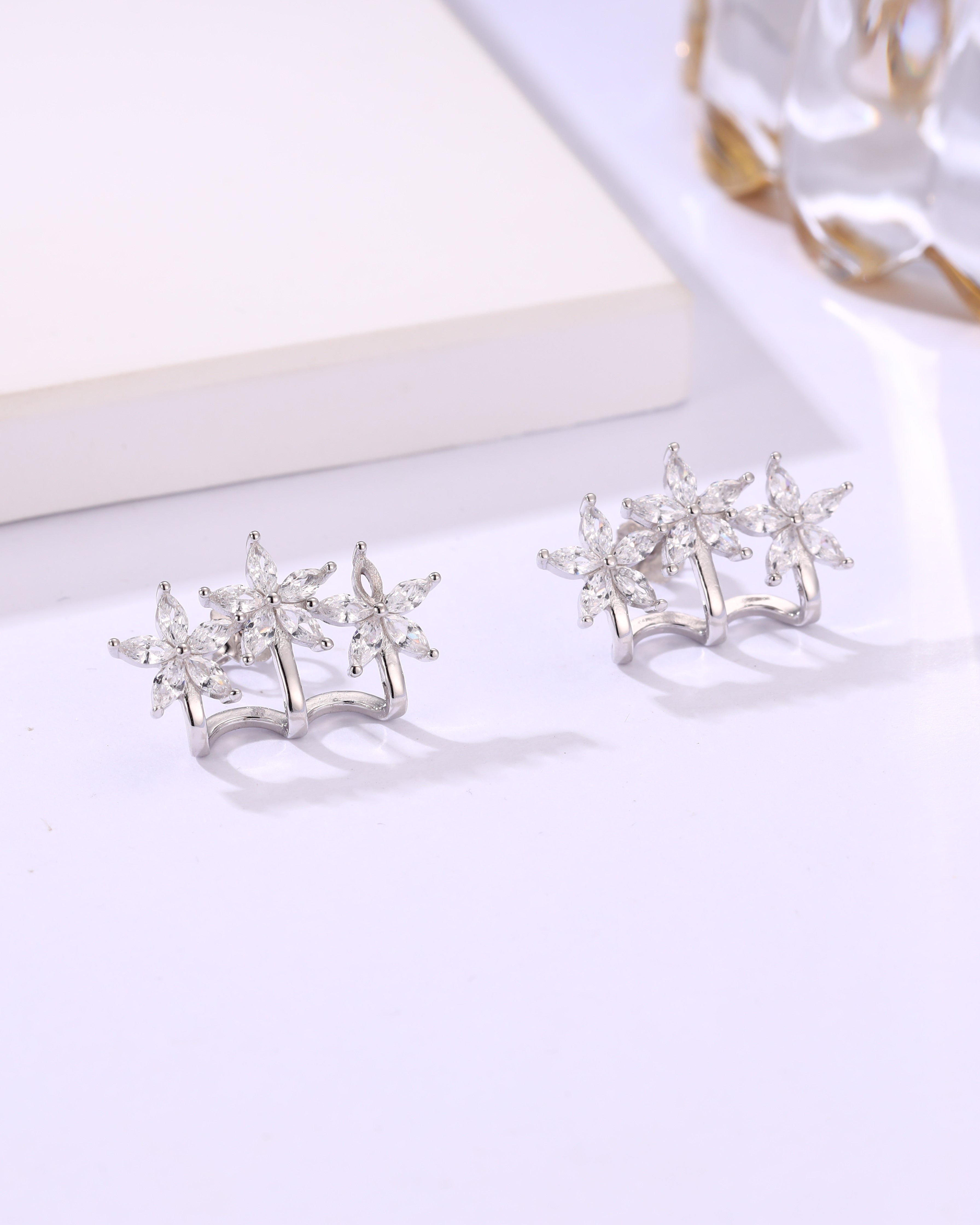Floral Sparkle Twin Earrings
