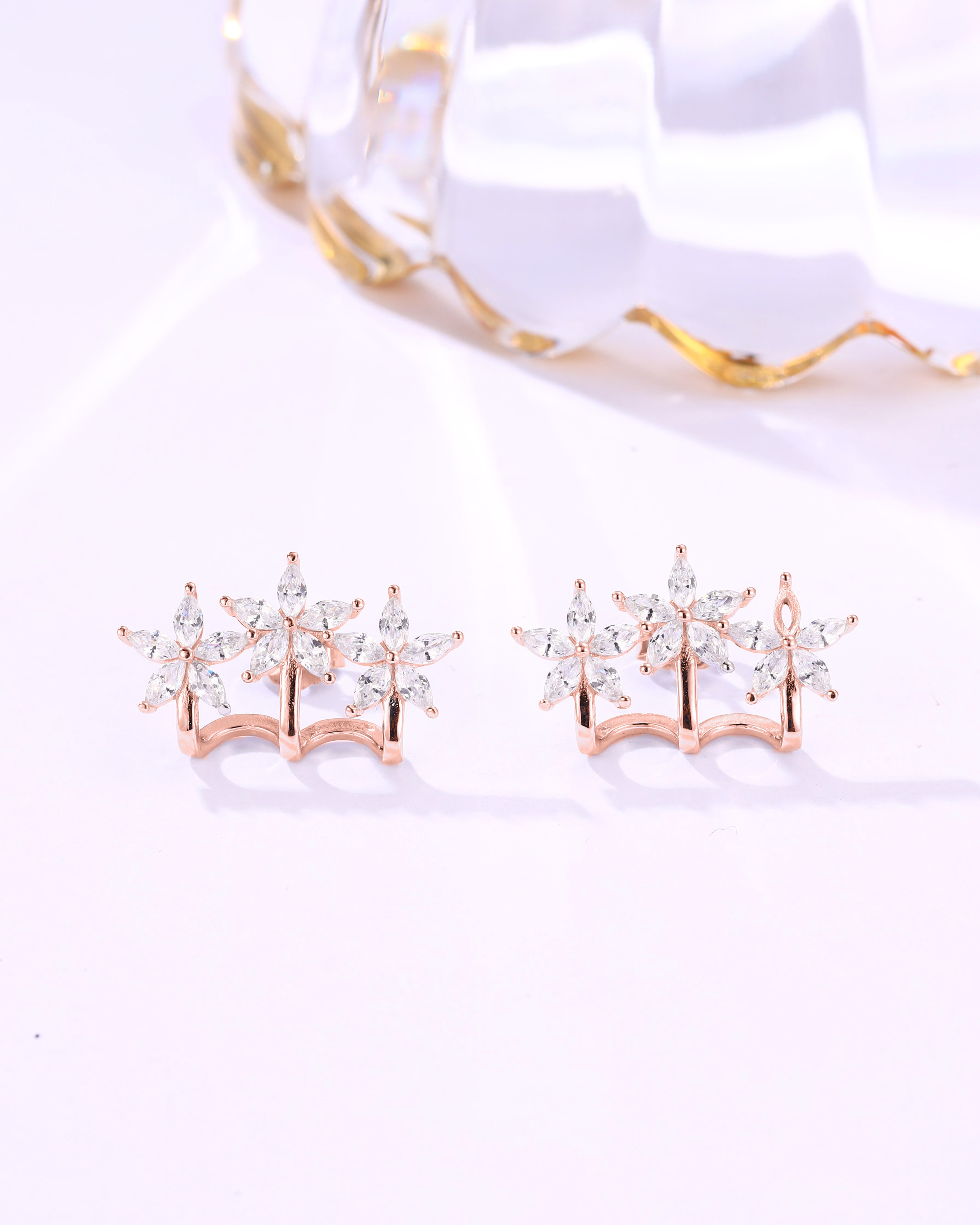 Floral Sparkle Twin Earrings