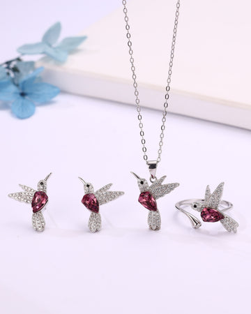 Hummingbird Pendant & Ring Set