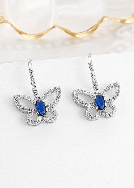 Blue Butterfly Zircon Earrings