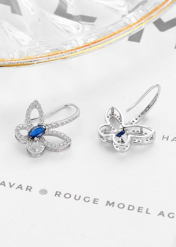 Blue Butterfly Zircon Earrings