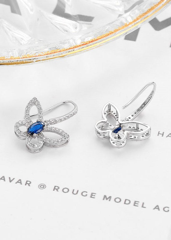 Blue Butterfly Zircon Earrings