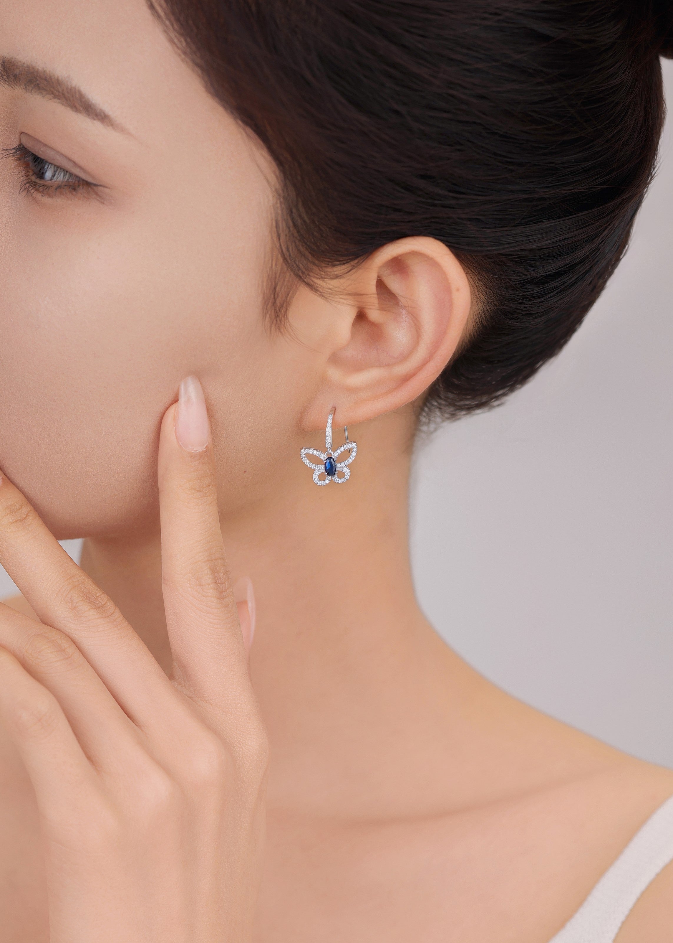 Blue Butterfly Zircon Earrings