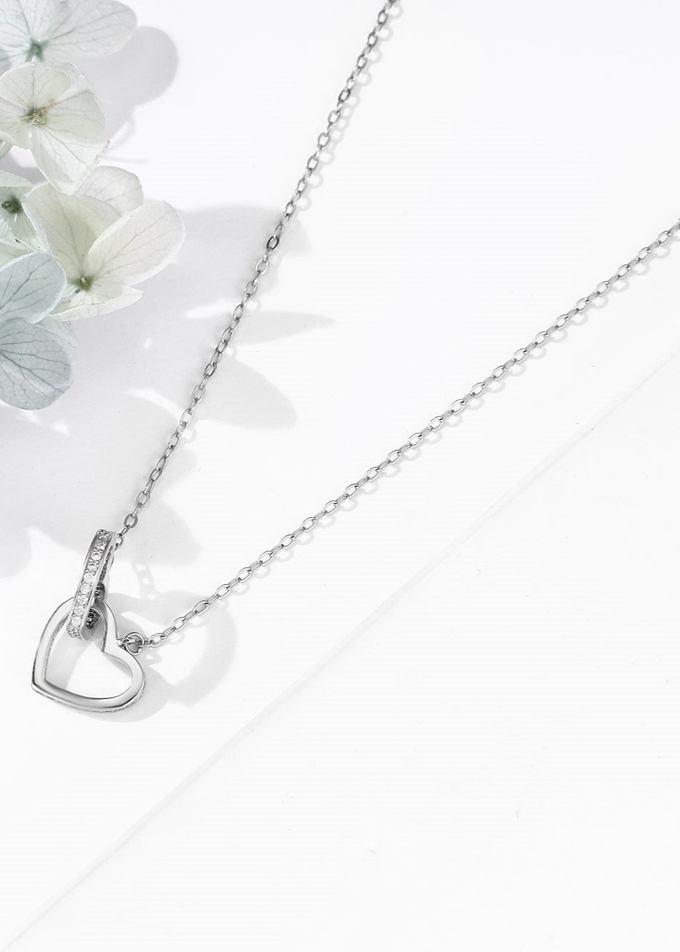 Dual Heart Sterling Silver Chain