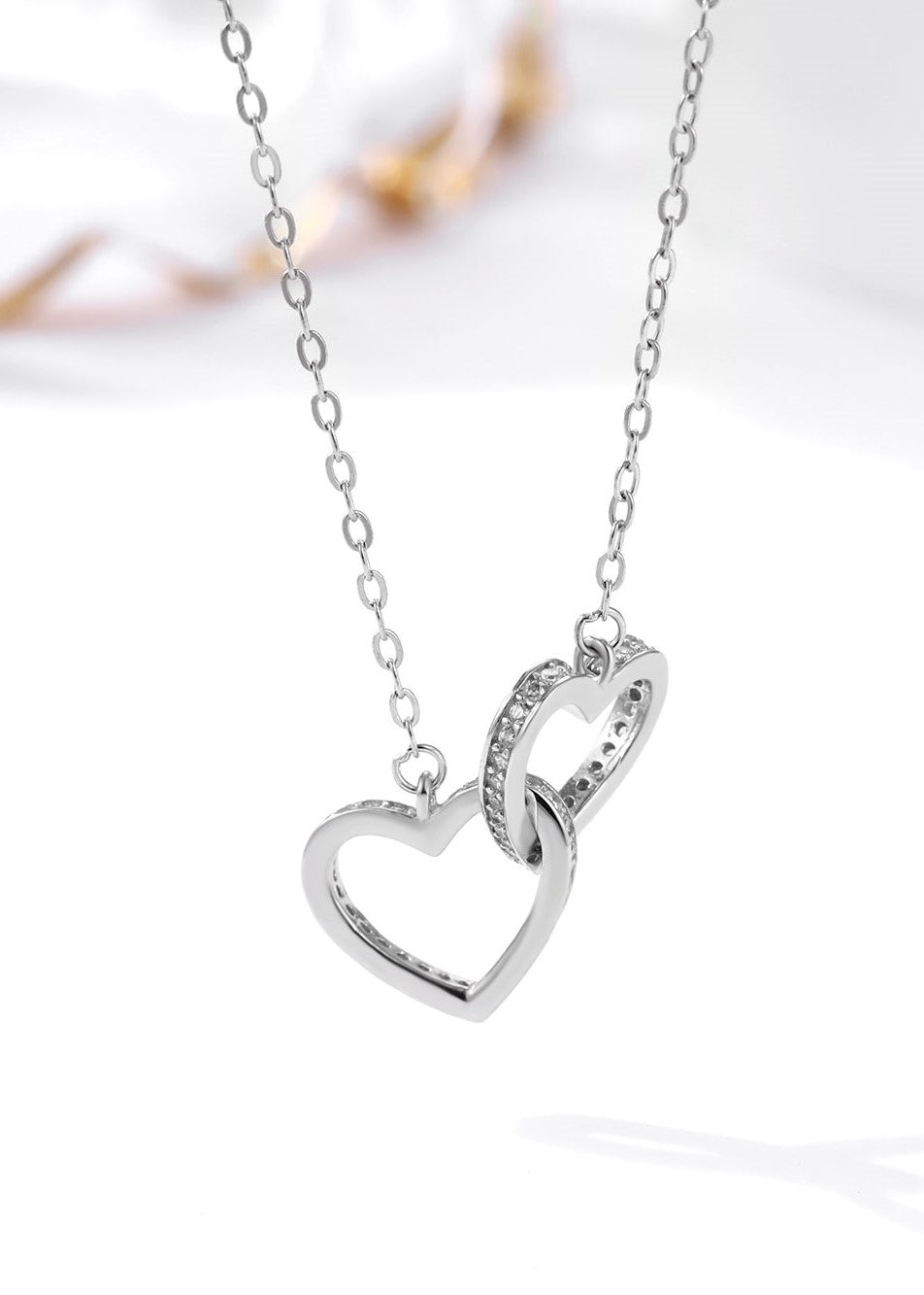 Dual Heart Sterling Silver Chain
