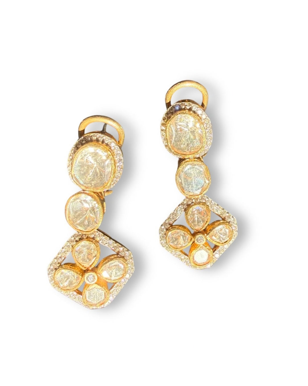 Polki Quatrefoil Drop Earrings