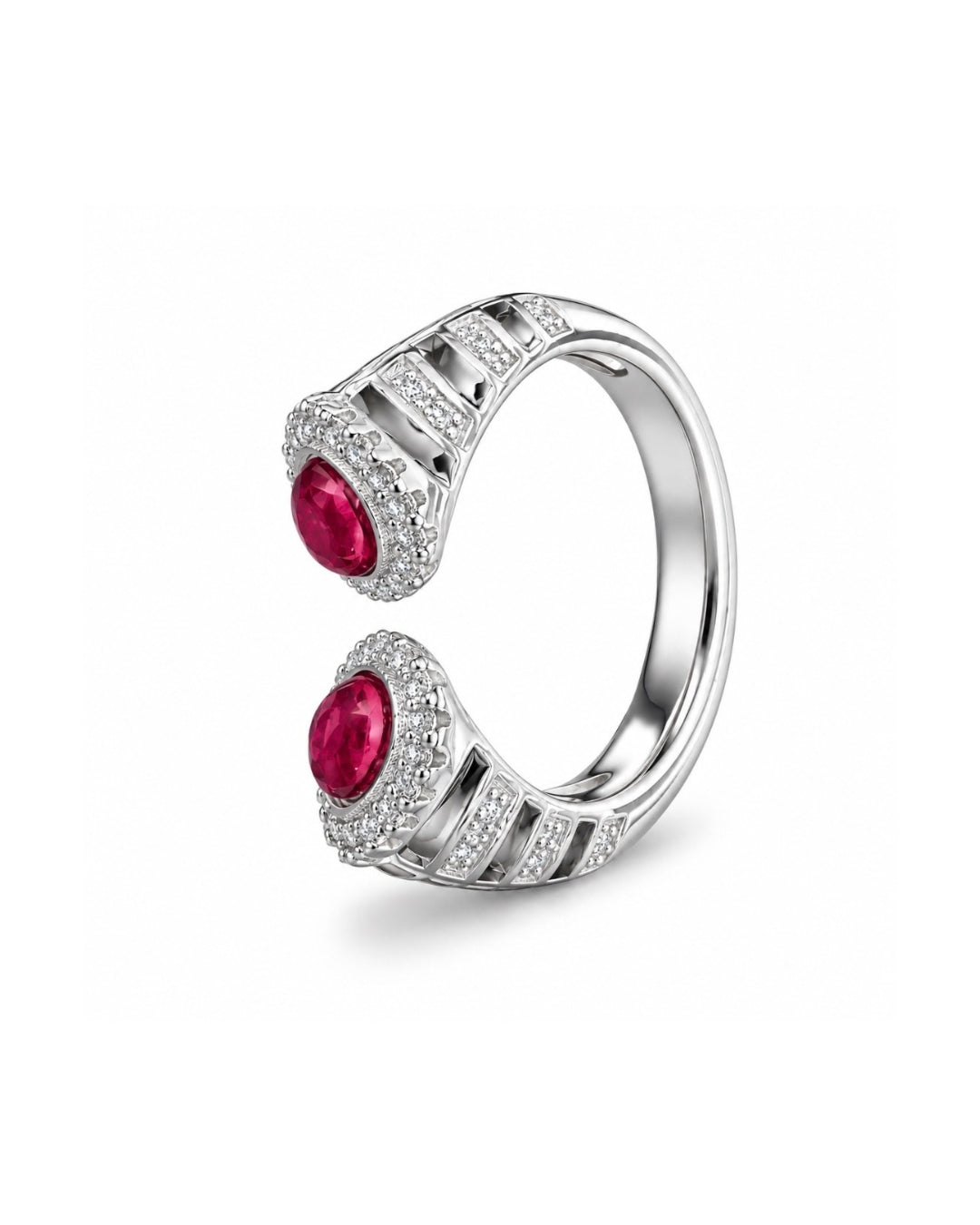Ruby Duo Open Cuff Ring