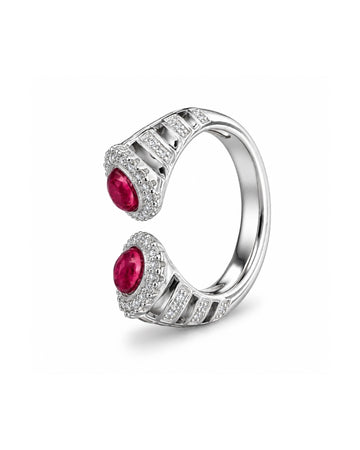 Ruby Duo Open Cuff Ring