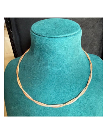 Tri-Tone Twisted Rope Necklace