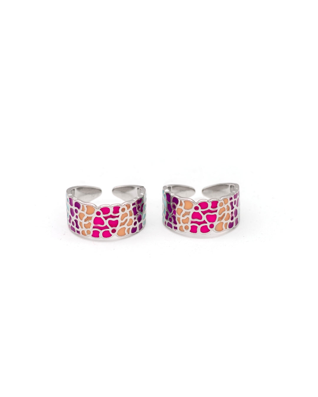 Wide Enamel Band Toe Ring — Assorted Prints