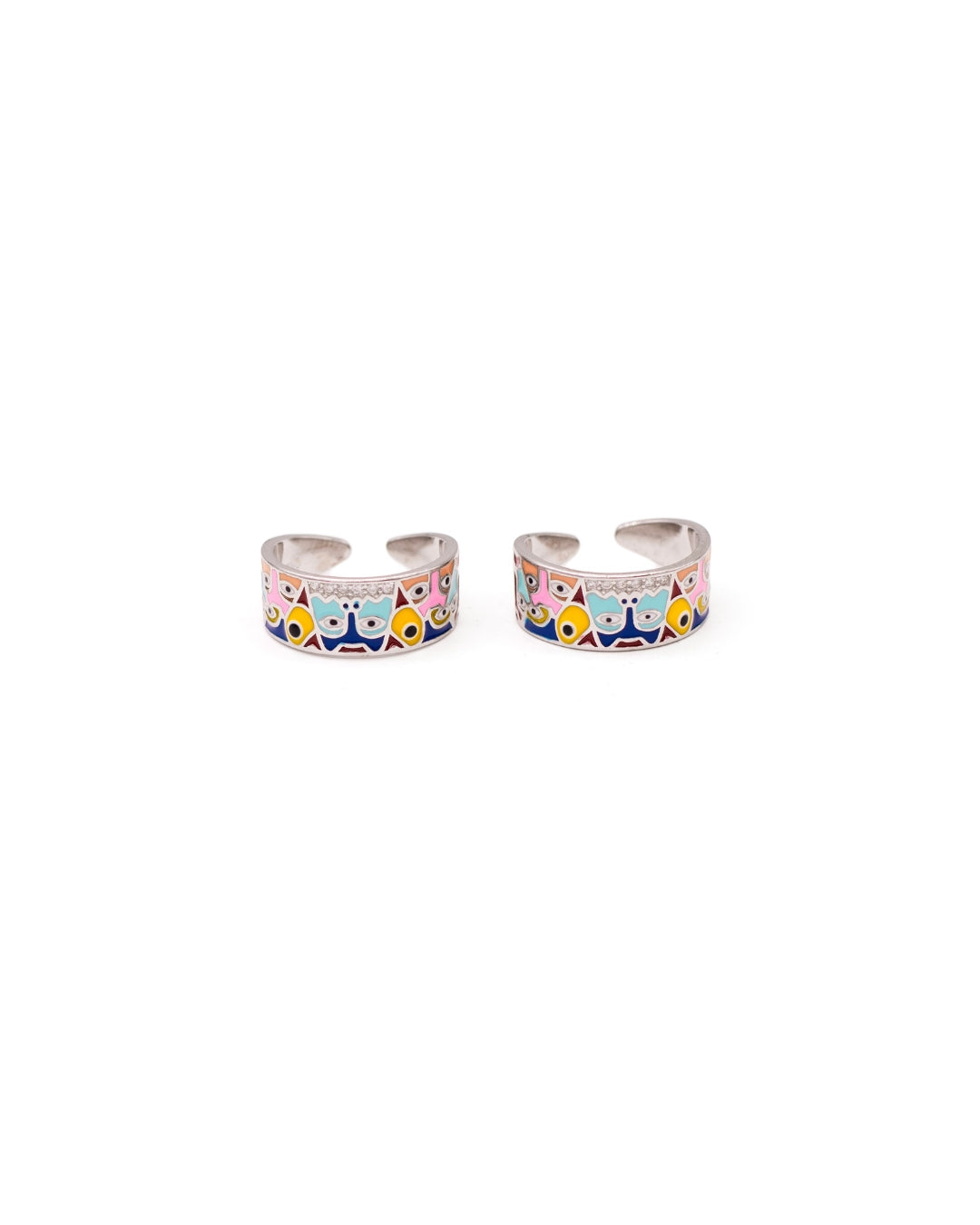 Wide Enamel Band Toe Ring — Assorted Prints