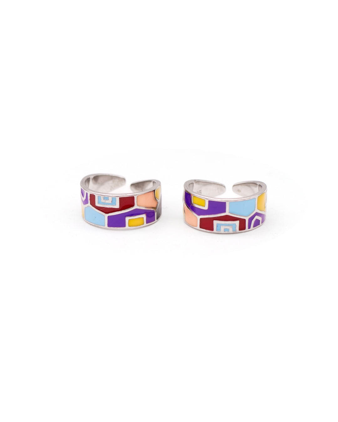 Wide Enamel Band Toe Ring — Assorted Prints