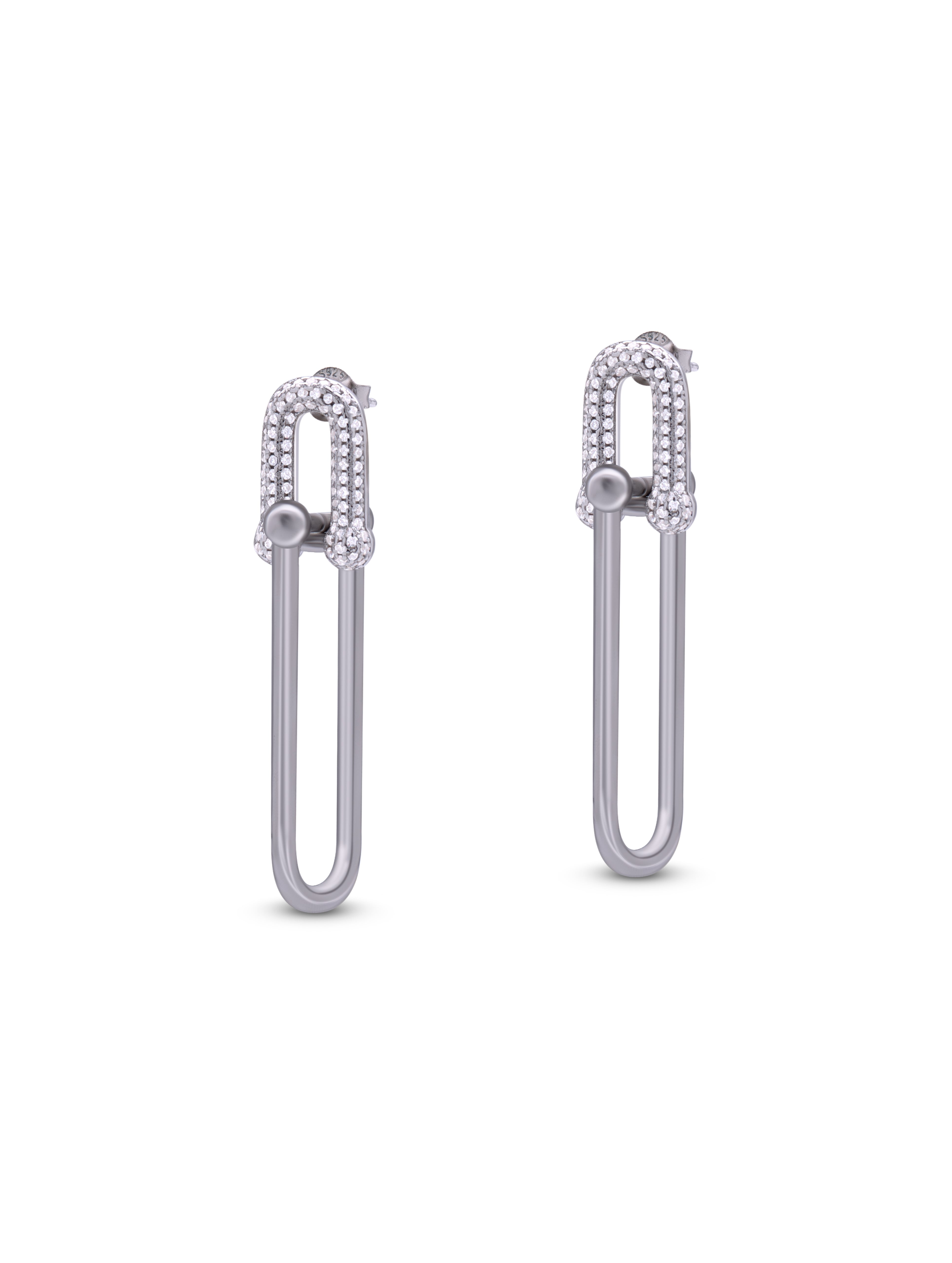 Safety Pin Drop Earrings