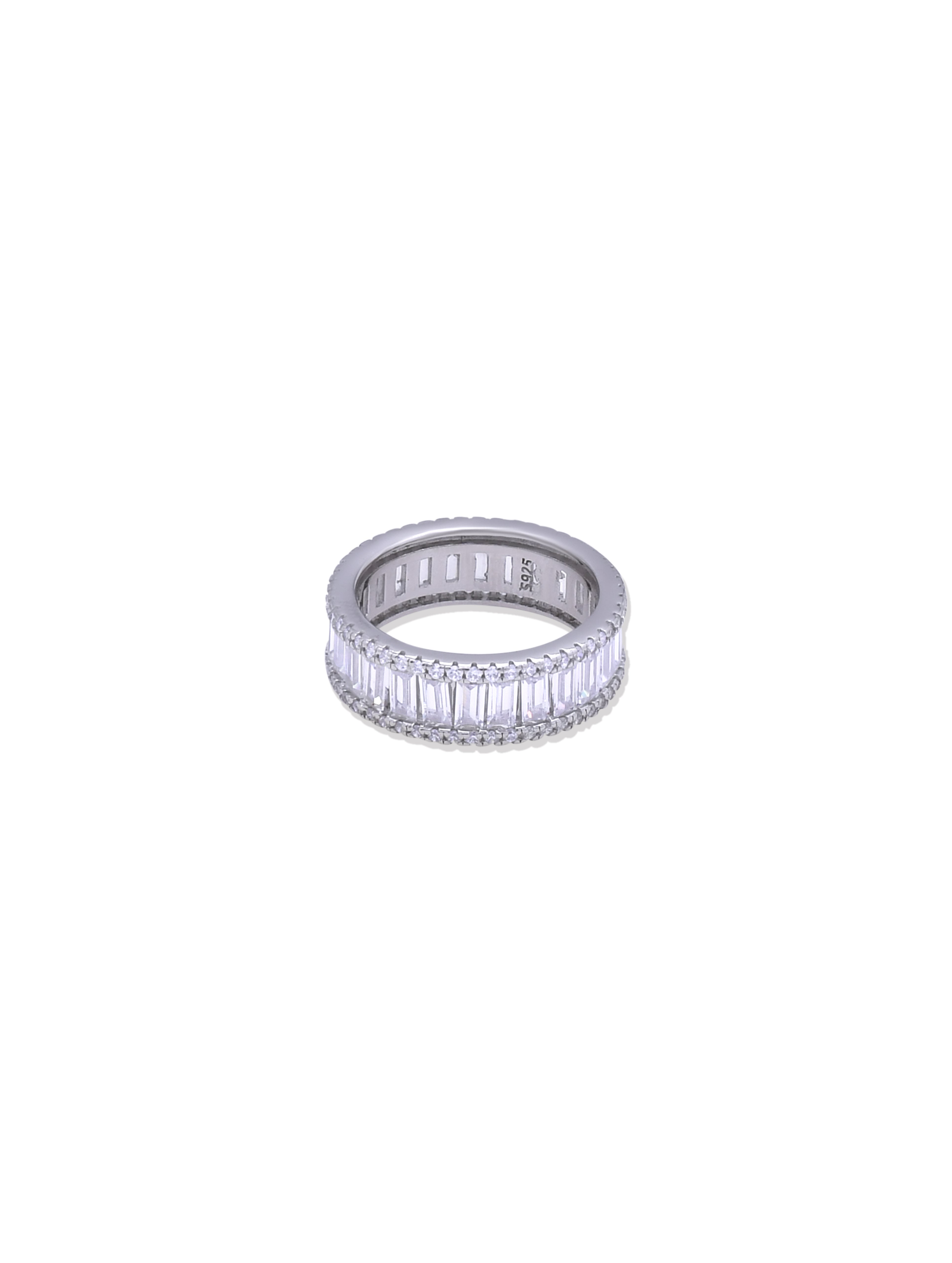 Intricate Silver Zircon Ring