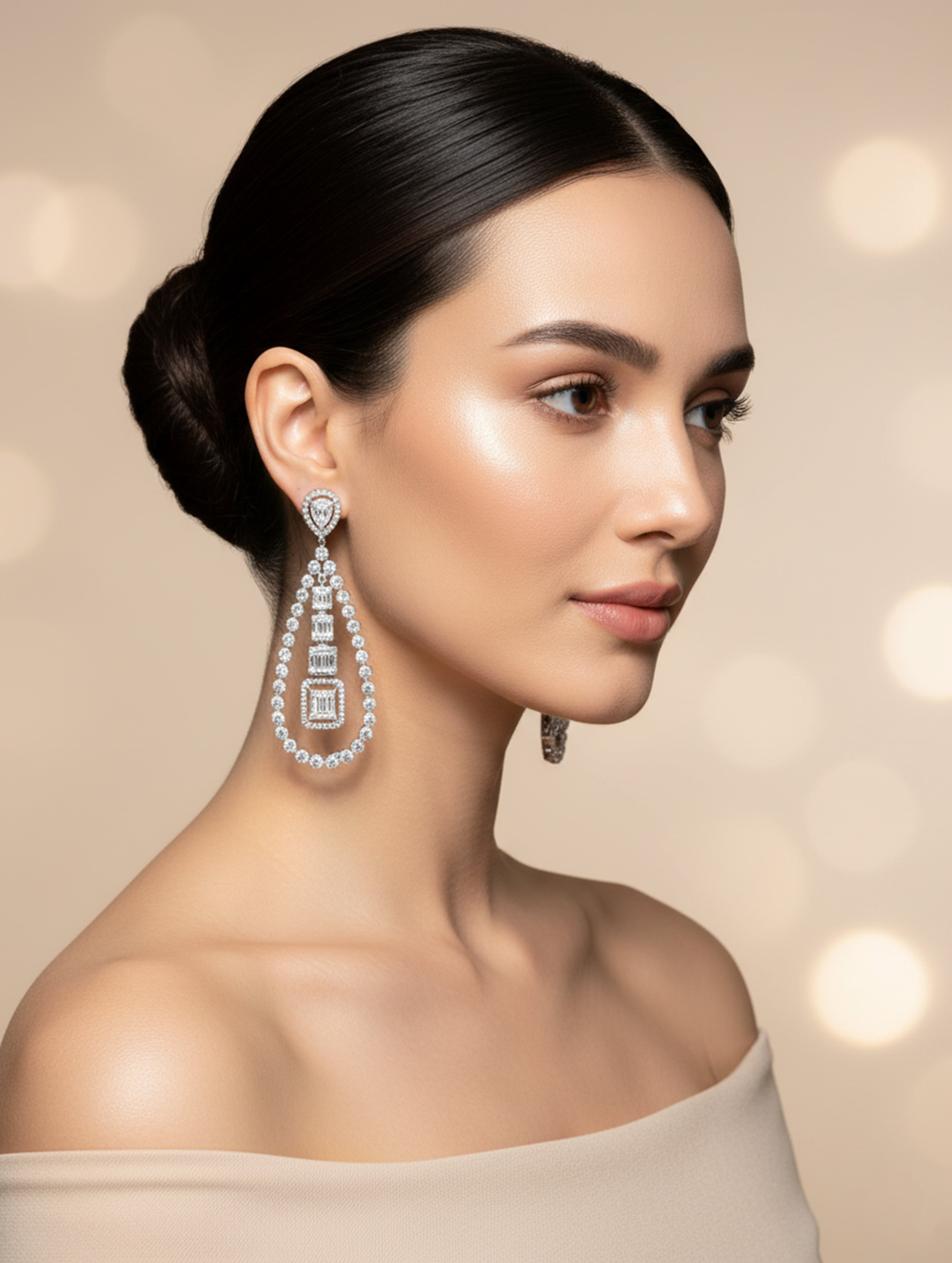 Radiant Sparkle 925 Silver Swarovski Zircon Danglers
