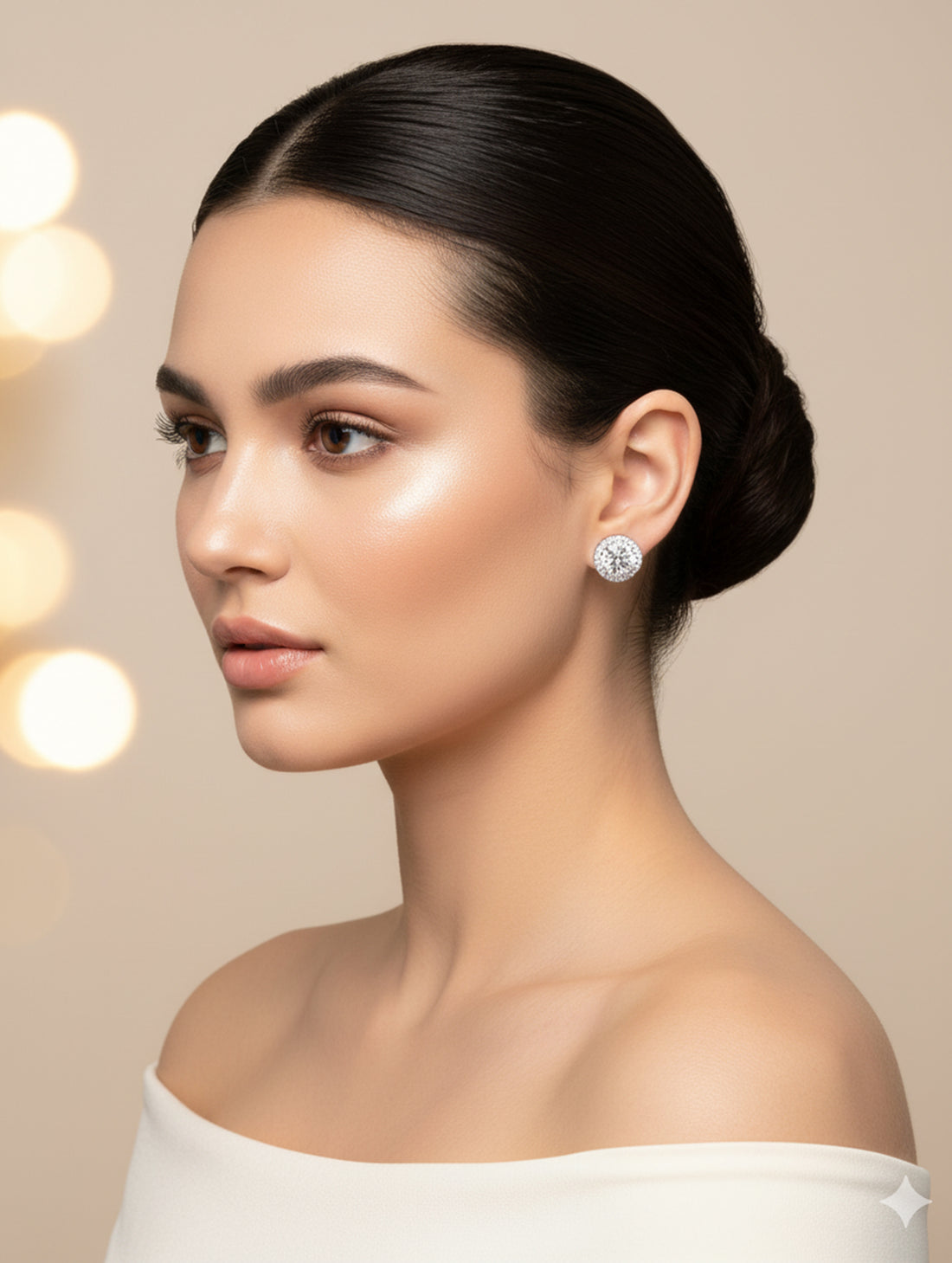 Solitaire Zircon Silver Earrings