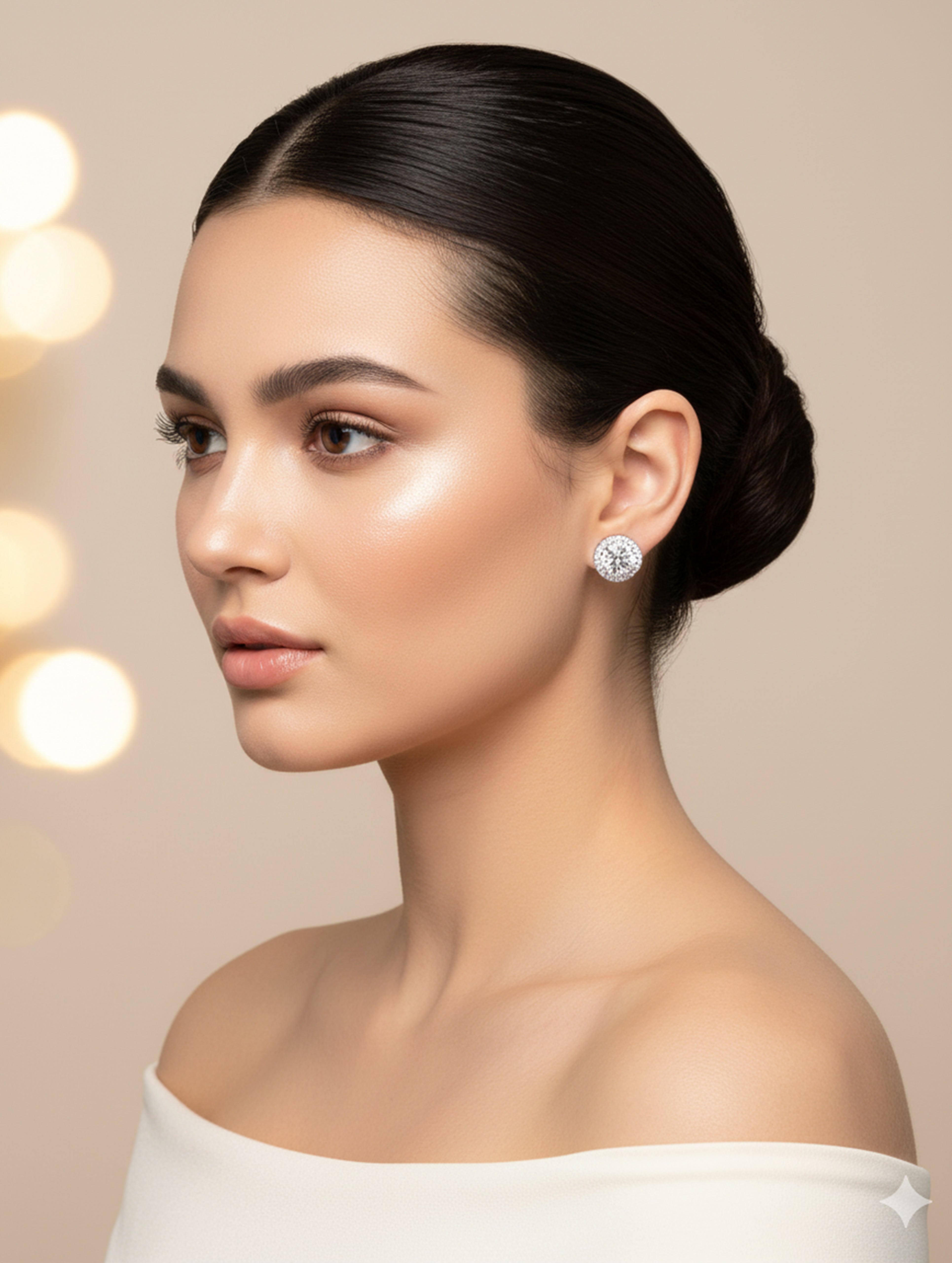 Solitaire Zircon Silver Earrings