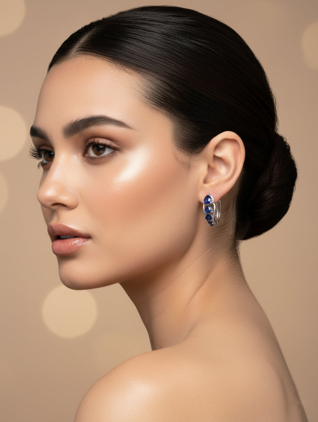 Buy 925 sterling silver heart-shaped purple amethyst stone bali earrings women Dubai UAE - elegant party festive jewelry online
